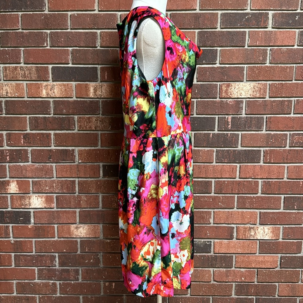 Jones‎ Wear Vibrant Multicolor Abstract Floral Dress Size 16 - Picture 6 of 11